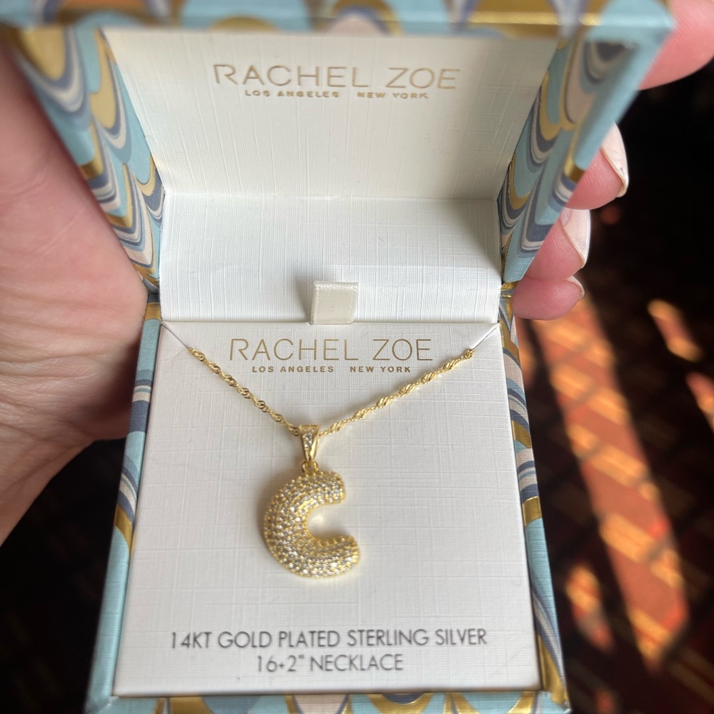 Rachel Zoe 14k.CZ.Sterling silver neckless . New
